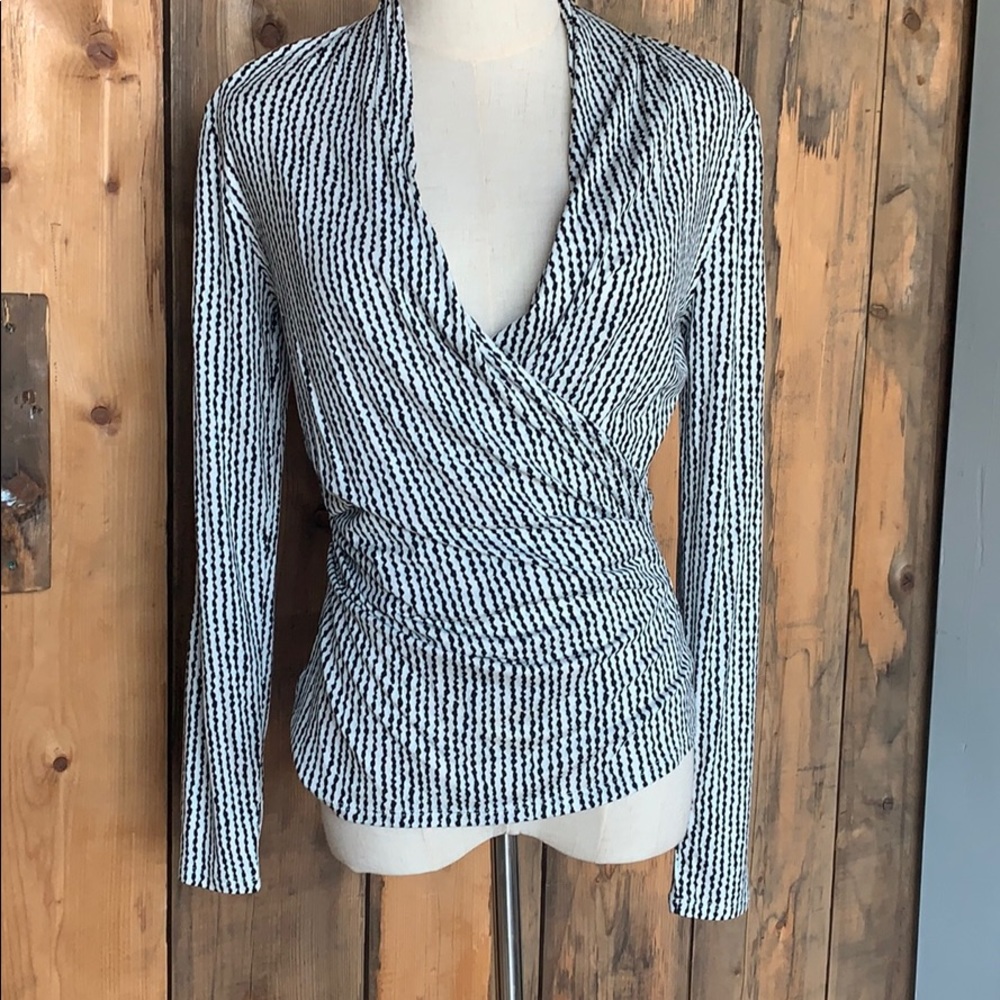 Ann Taylor Printed Wrap Top